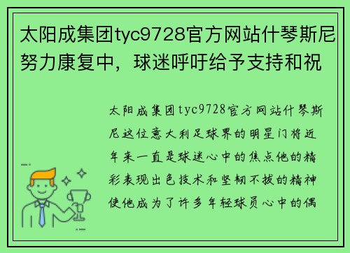 太阳成集团tyc9728官方网站什琴斯尼努力康复中，球迷呼吁给予支持和祝福